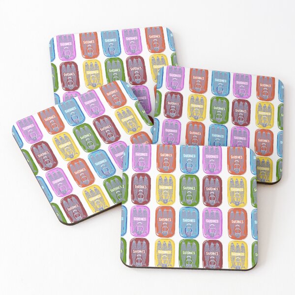 Item preview, Fun colourful Sardine can pattern designed and sold by Quick Brown Fox Canada.