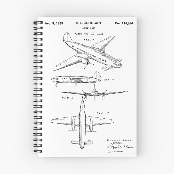 Item preview, Airplane 1939 Vintage Patent Art White Background designed and sold by Peek-Designs.