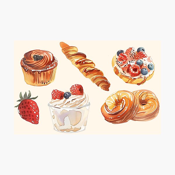 Item preview, Watercolor Pastries designed and sold by thegirlyshoppe.