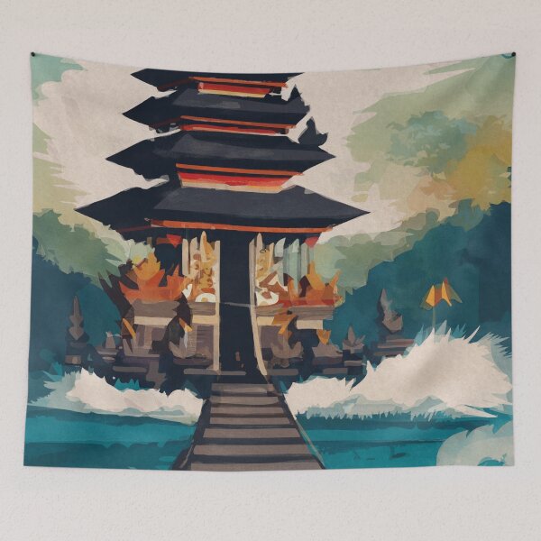 Item preview, Bali Temple Tropical Indonesia Art designed and sold by TheJoeyStudio.