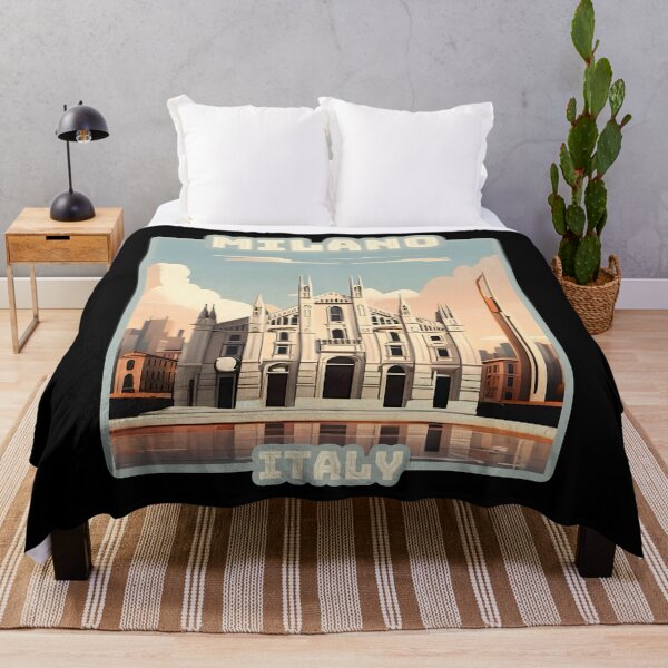 Item preview, Vintage retro Architectural landscape of Milano, Italy. Beautiful travel design. designed and sold by Unitepeople.