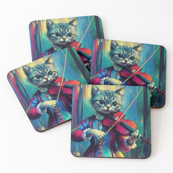 Item preview, "CUTE CAT VIOLIN ". CUTE CAT PLAYING VIOLIN designed and sold by Obinne.