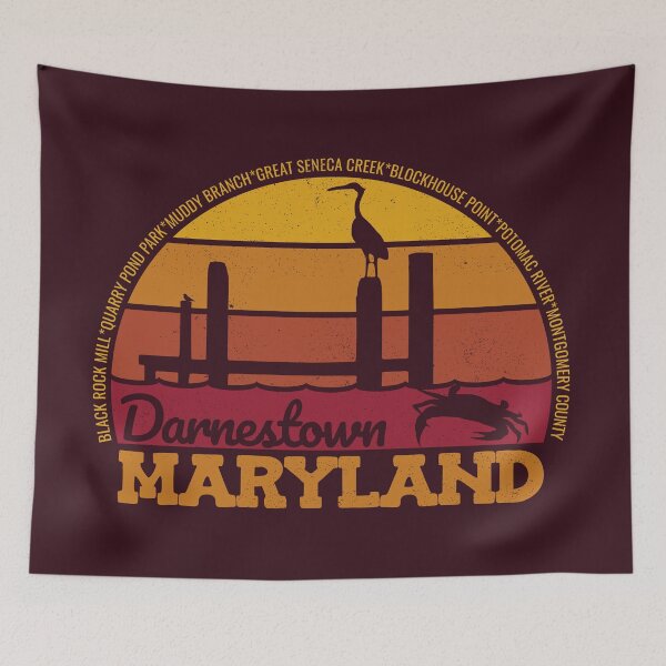 Item preview, Darnestown Maryland Sunset Retro Vintage Local Pride Logo designed and sold by CRHPOD20.