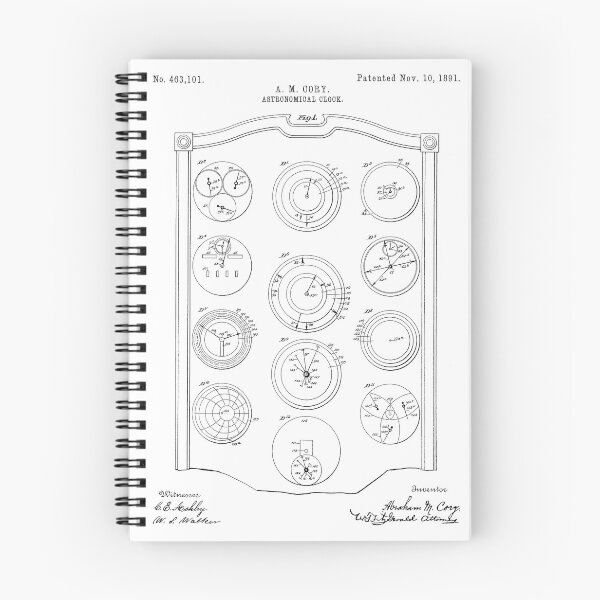Item preview, Astronomical Clock 1891 Vintage Patent White Background designed and sold by Peek-Designs.
