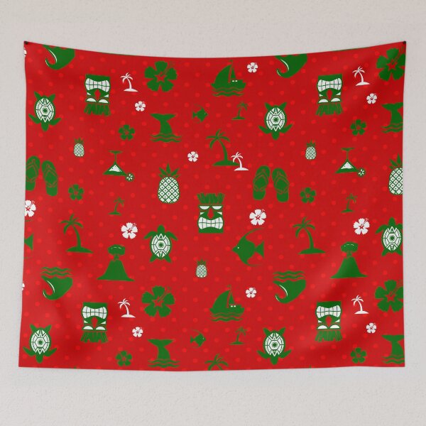 Item preview, red tropical christmas tiki retro  designed and sold by Gossip Rag.