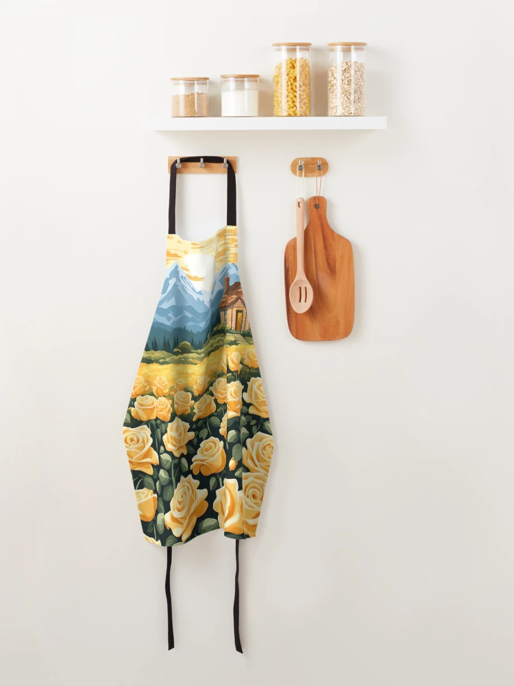 Thumbnail 4 of 6, Apron, Yellow Roses designed and sold by VeiledVision.
