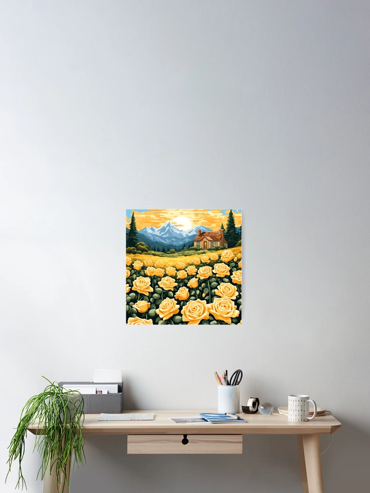 Thumbnail 2 of 3, Poster, Yellow Roses designed and sold by VeiledVision.