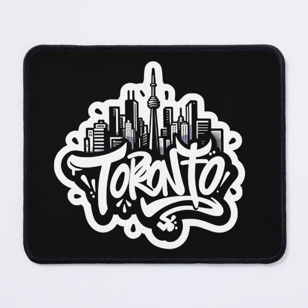 Item preview, Toronto Graffiti Skyline (Black and White) designed and sold by PinUpPizzazz.