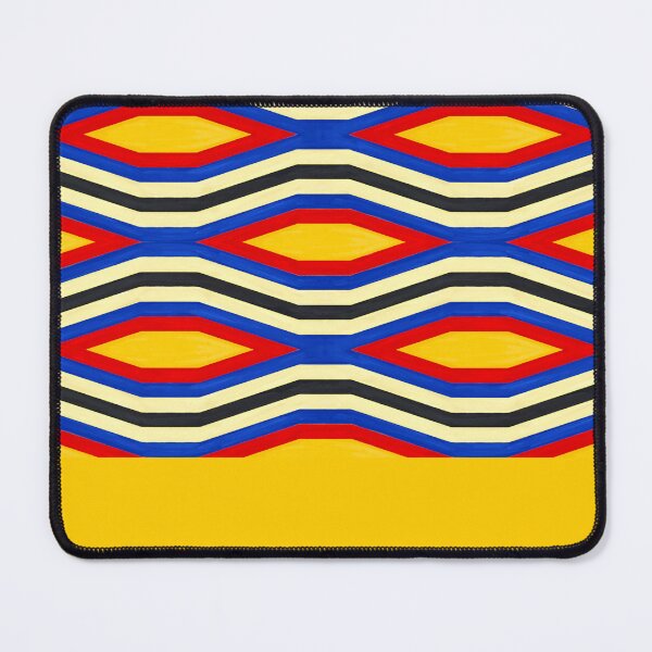 Item preview, African Geometric In Vivid Blue, Red, Yellow, Cream and Black designed and sold by wildwhimsical.