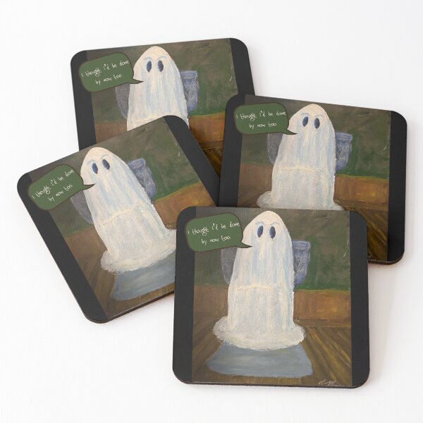 Item preview, Cute spooky Ghost on the toilet designed and sold by bewareofpossum.