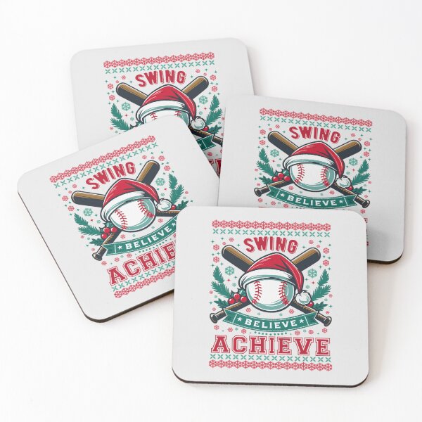 Item preview, Swing Believe Achieve: Christmas Positve Baseball Quote designed and sold by Daqomm.