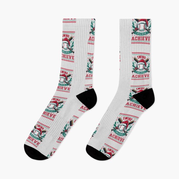 Item preview, Swing Believe Achieve: Christmas Positve Baseball Quote designed and sold by Daqomm.
