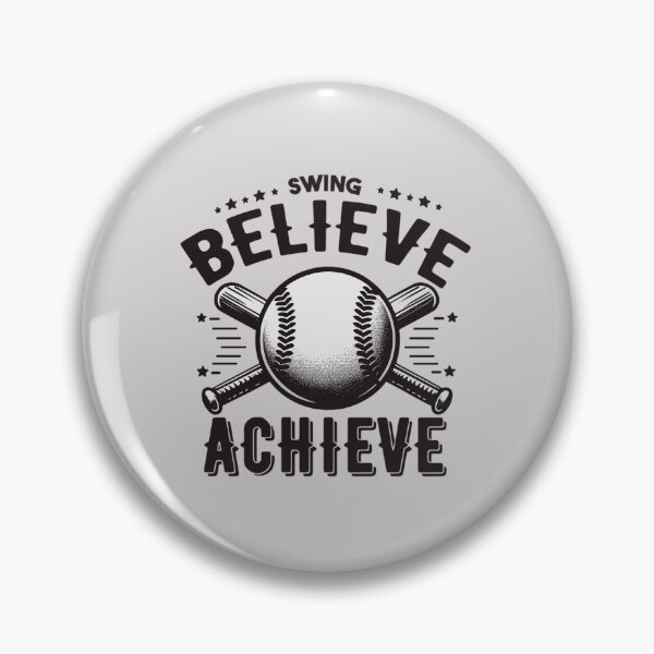 Item preview, Swing Believe Achieve: Vintage Positive Baseball Quote designed and sold by Daqomm.