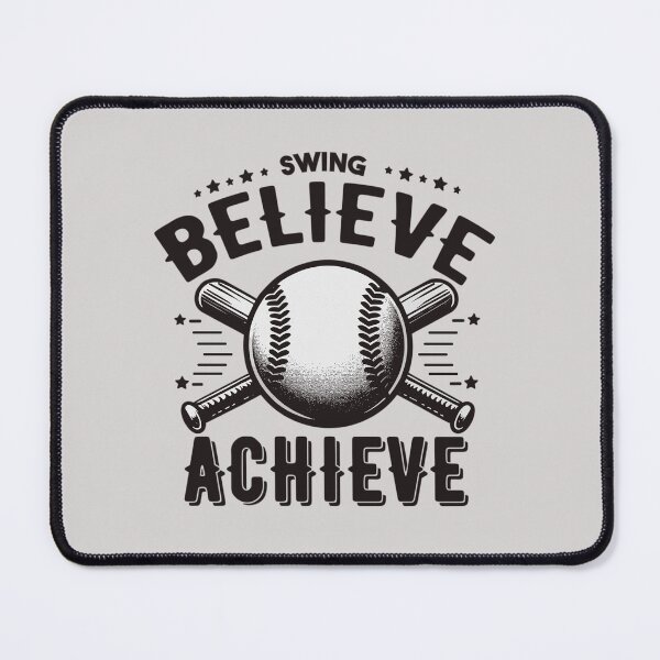 Item preview, Swing Believe Achieve: Vintage Positive Baseball Quote designed and sold by Daqomm.