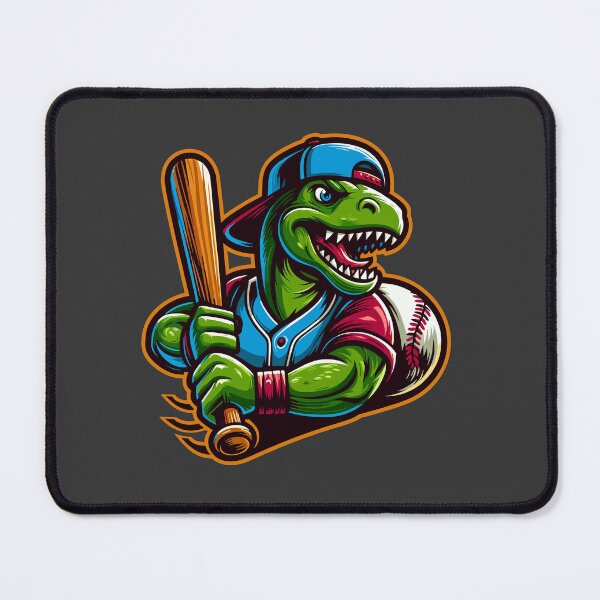 Item preview, Modern Muscular Dinosaur Cartoon With Baseball Bat designed and sold by Daqomm.