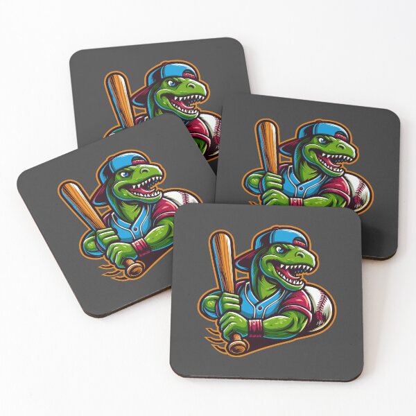 Item preview, Modern Muscular Dinosaur Cartoon With Baseball Bat designed and sold by Daqomm.