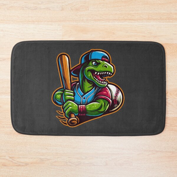 Item preview, Modern Muscular Dinosaur Cartoon With Baseball Bat designed and sold by Daqomm.