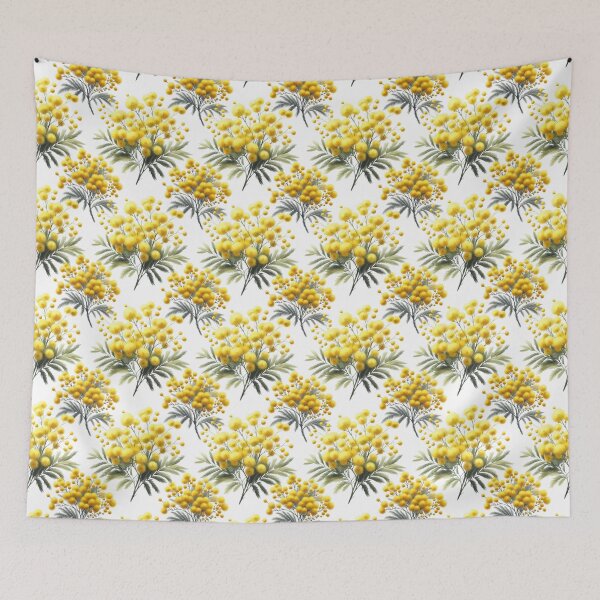 Artikelvorschau, Aquarell gelbe Mimose. Mimosenblume. Blumenmuster entworfen und verkauft von DesignHouse07.