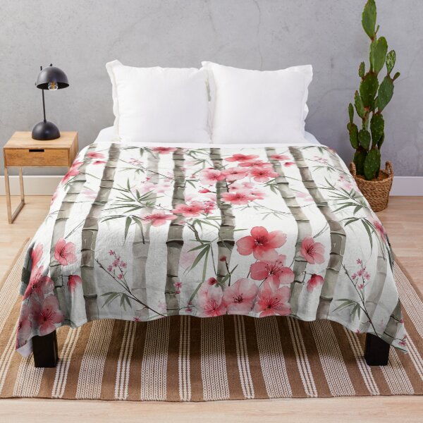 Item preview, Elegant Watercolor Cherry Blossoms & Bamboo Pattern designed and sold by nyndigitals.