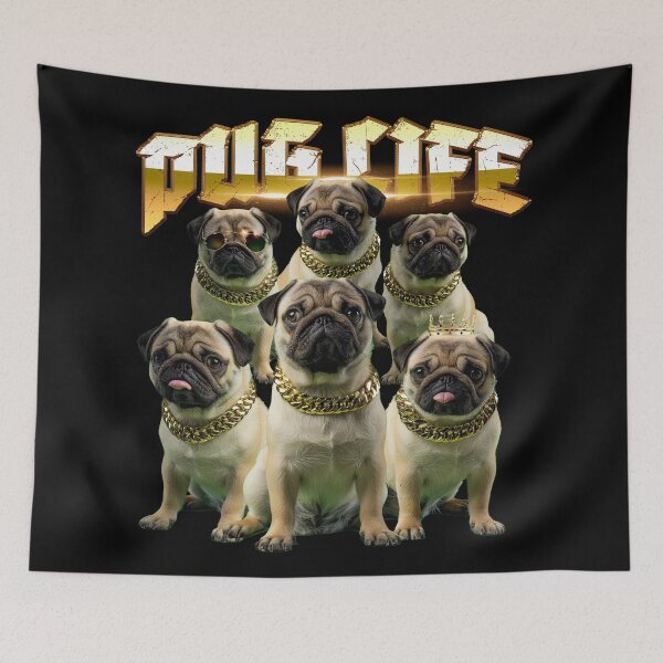 Item preview, Pug Life - Retro 90s Hip-Hop Canine Crew Bootleg Vintage designed and sold by Dimokaya Clothing Co..