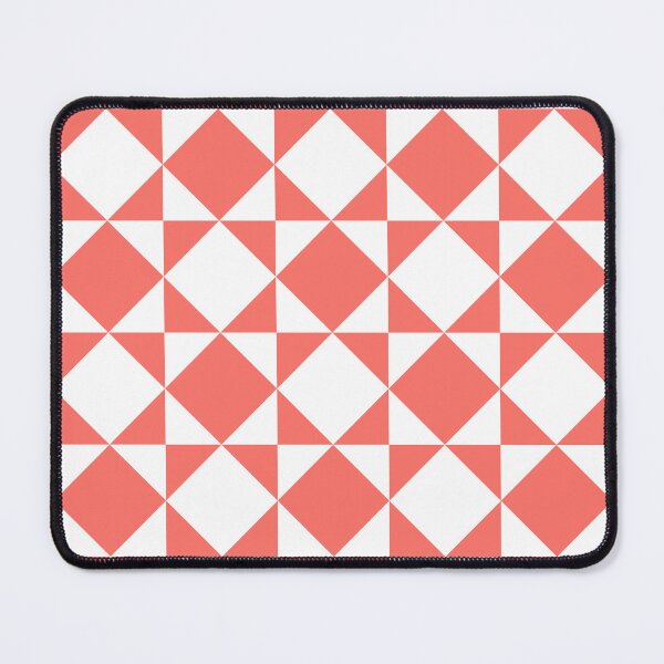 Item preview, Living Coral & White Squares Pattern designed and sold by starrylite.
