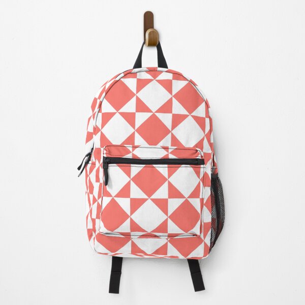 Item preview, Living Coral & White Squares Pattern designed and sold by starrylite.