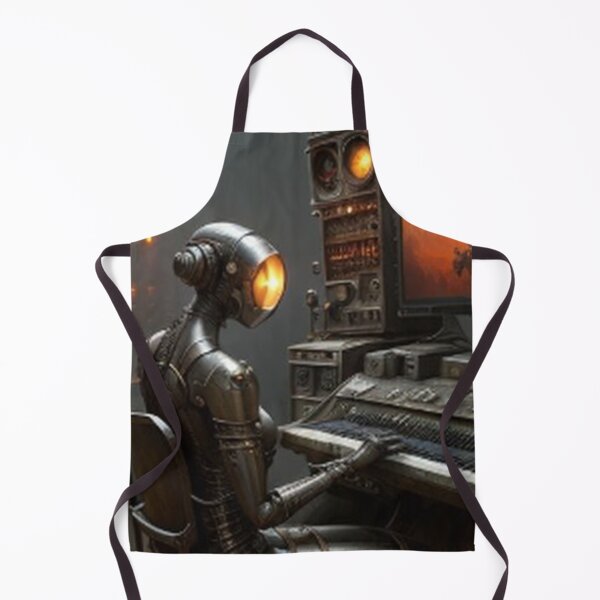 Item preview, Classic Vintage Steampunk AI Robot On Computer designed and sold by TheDarkWardrobe.