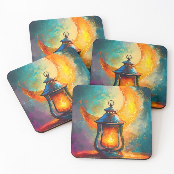 Item preview, Celestial Harmony: Abstract Ramadan Lantern & Crescent Moon- هل هلالك يا رمضان designed and sold by FUNqoosh.