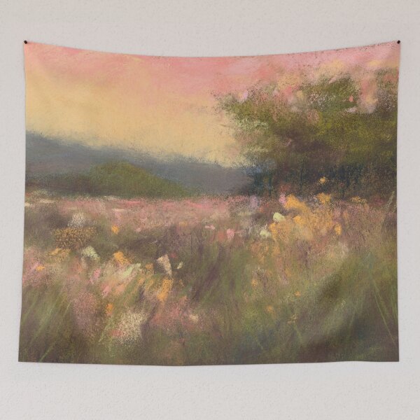 Item preview, A Meadow's Soft Whisper Soft Pastel Landscape designed and sold by TiffanyMackay.