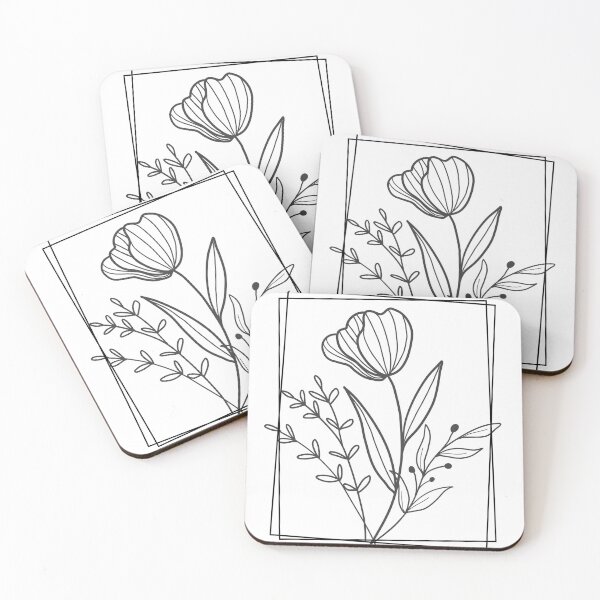 Aperçu de l'œuvre Linéaire de fleurs créée et vendue par CarolinasDsgns.