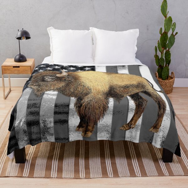 Item preview, American Grey Flag Buffalo Bison Dad Gift  designed and sold by oz10.
