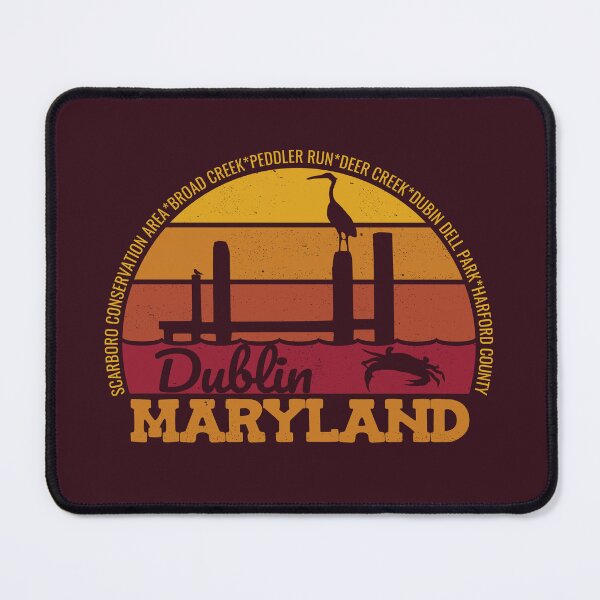 Item preview, Dublin Maryland Sunset Retro Vintage Local Pride Logo designed and sold by CRHPOD20.