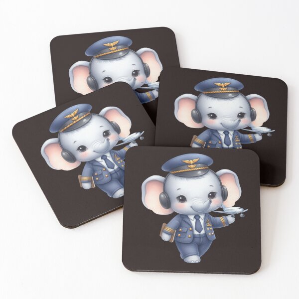 Item preview, Funny cartoon elephant pilot! designed and sold by fribabywonder.