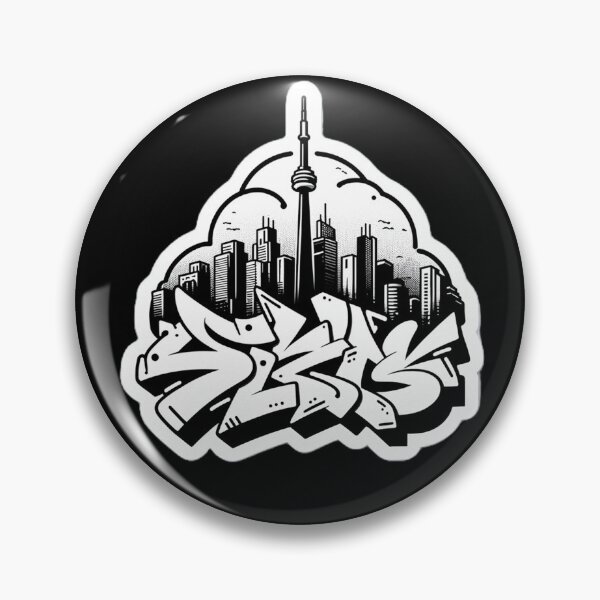 Item preview, Toronto Graffiti Skyline (Black and White) designed and sold by PinUpPizzazz.