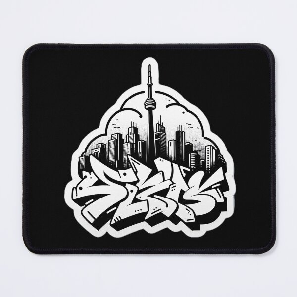 Item preview, Toronto Graffiti Skyline (Black and White) designed and sold by PinUpPizzazz.