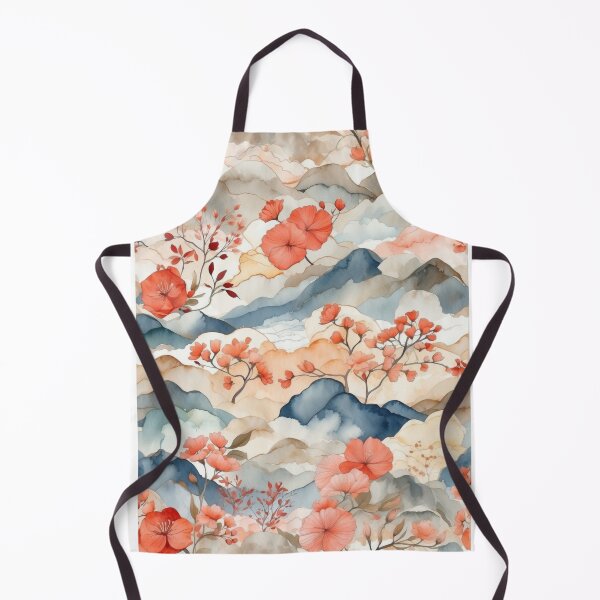 Item preview, Japanese inspired floral landscape watercolour painting style designed and sold by PrettyPinkSkies.
