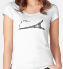 I Fell Tower - Funny French pun Women's Fitted Scoop T-Shirt