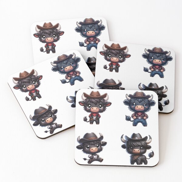 Item preview, Cute Cowboy Black Highland Cows  designed and sold by TheAnimalZ00.