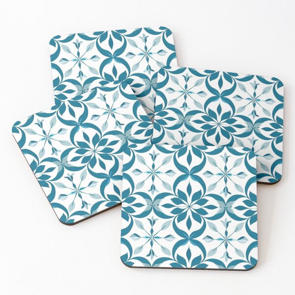 Item preview, Dianthus blue leaf and flower pattern designed and sold by JangmiHorang.