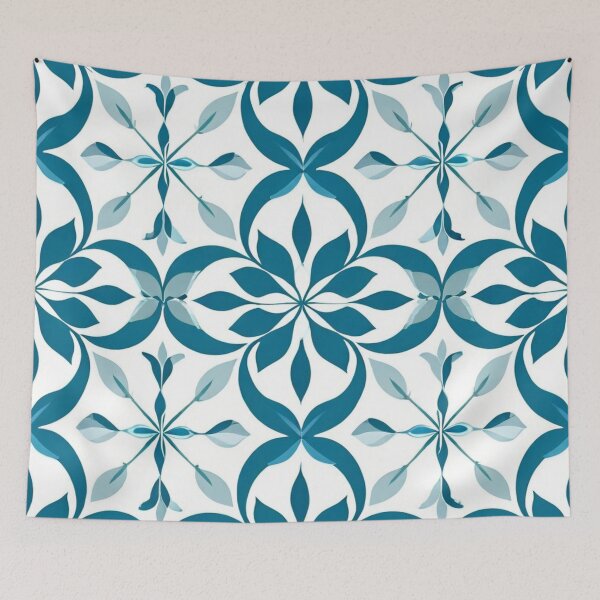 Item preview, Dianthus blue leaf and flower pattern designed and sold by JangmiHorang.