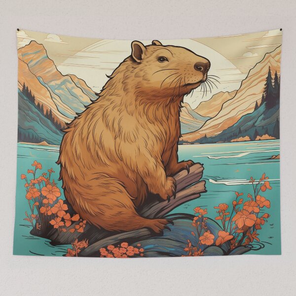 Item preview, Hokusai Capybara 1 designed and sold by AstroRisq.