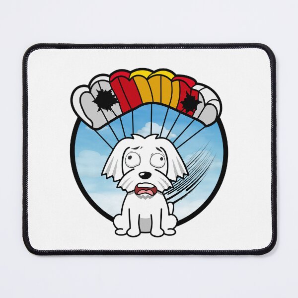 Item preview, Silly white dog has a broken parachute designed and sold by Pet Station.