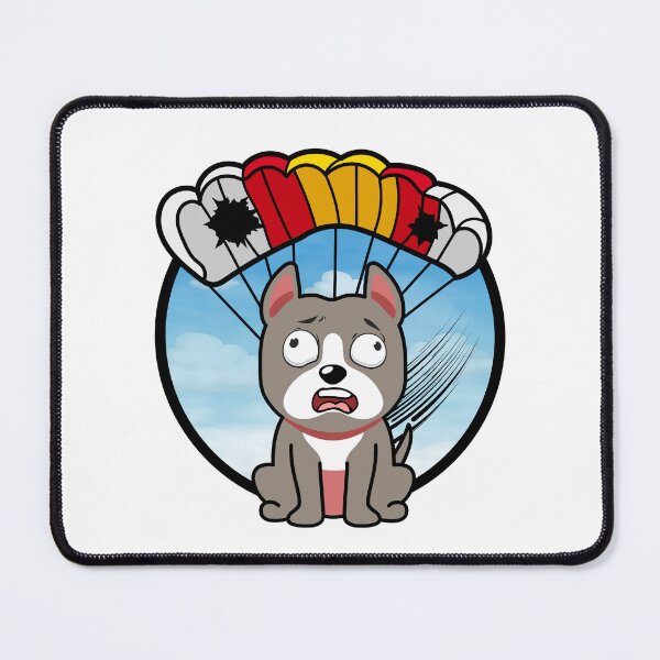 Item preview, Silly grey dog has a broken parachute designed and sold by Pet Station.