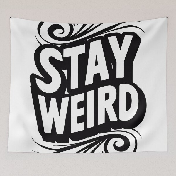 Item preview, "Stay Weird" Bold Black and White Swirl Design designed and sold by WatermelonPink.