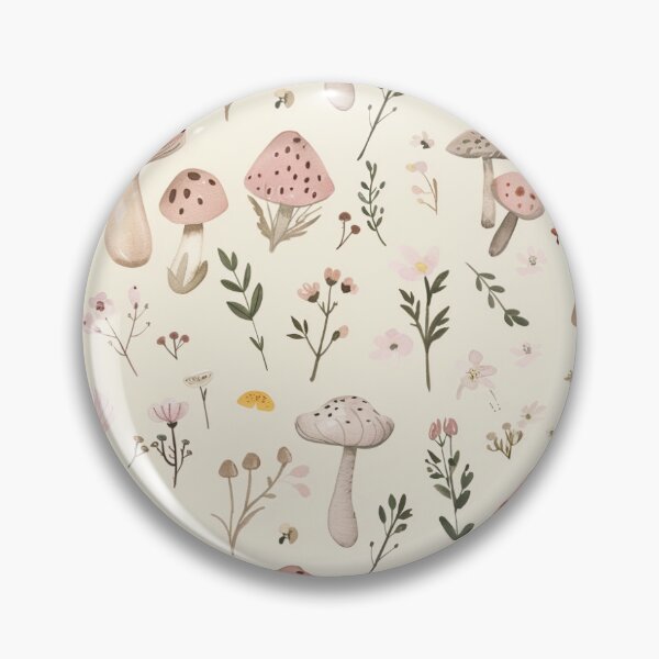 Item preview, Mushroom Cottage Core Floral Pattern designed and sold by RuralGreen.