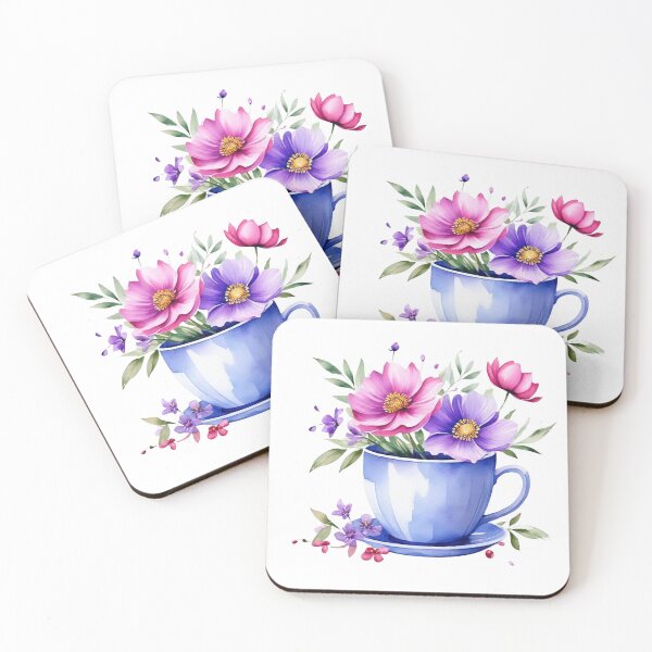 Artikelvorschau, Aquarellbecher mit Blumen entworfen und verkauft von Erik Visnievskij.