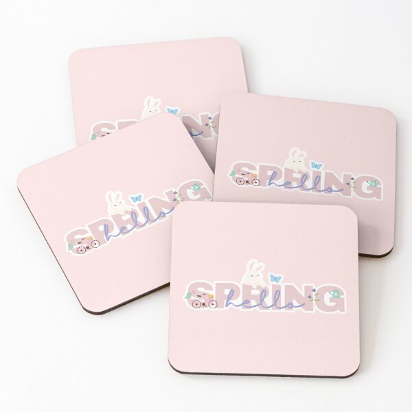 Item preview, Hello Spring | Pastel Design | Cute Bunny, Bird, Flower, Butterfly and Vintage Bike designed and sold by Kimochi-Shop.