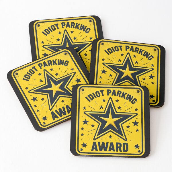 Item preview, Funny Idiot Parking Award Retro Badge designed and sold by TomFrontierArt.
