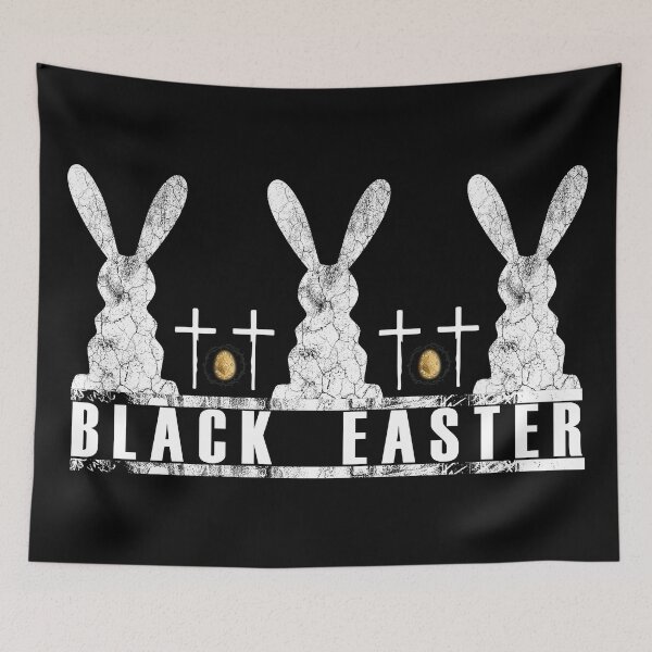 Item preview, Happy Black Easter  Egg and Black Bunny  designed and sold by XTSTUDIOART.