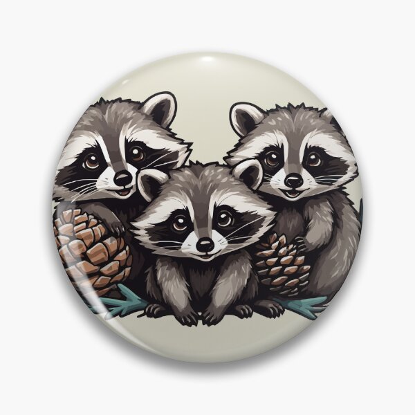 Item preview, Raccoons with Pinecones Pacific Northwest Evergreen Tree Babies designed and sold by Sarcastic Narwhal.